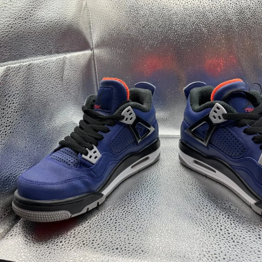 Size 7Y Nike Air Jordan 4 Retro Winter Loyal Blue Black Kids Sneaker‎ CQ9745 401